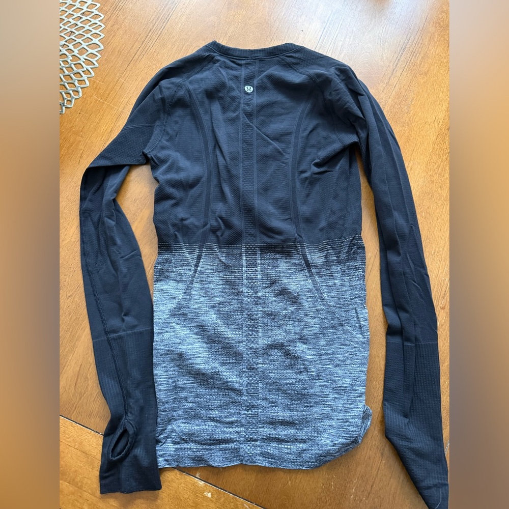 lululemon athletica Black and Gray Long Sleeve Top